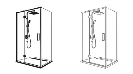 shower enclosure with rainfall showerhead and handheld shower © Shamsul