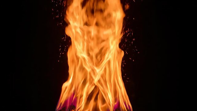 Dynamic Fire Flames in Motion for Visual Effect.