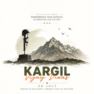 Kargil Vijay Diwas celebration. Indian military victory day tribute