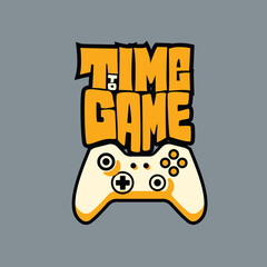 Time to game pad console vector illustration tyography poster design © Saranya