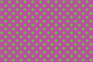 abstract Green colour polka dots on Magenta colour background pattern design. © Pisan