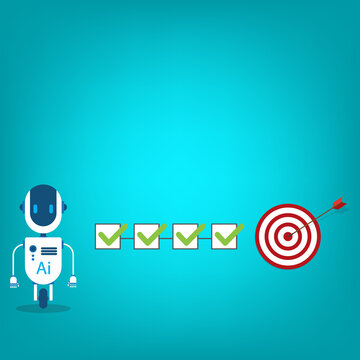 AI Task Automation Workflow with Checklist and Target Goal, Artificial Intelligence Productivity and Business Process Optimization