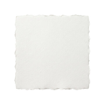Blank square handmade paper with rough deckle edges