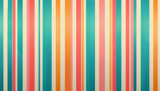 retro summer striped pattern in candy colors with halftone texture