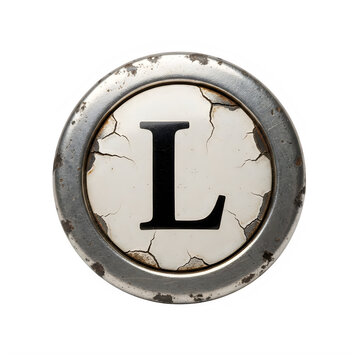 Antique-style circular badge featuring a stylized letter l emblem isolated on transparent background