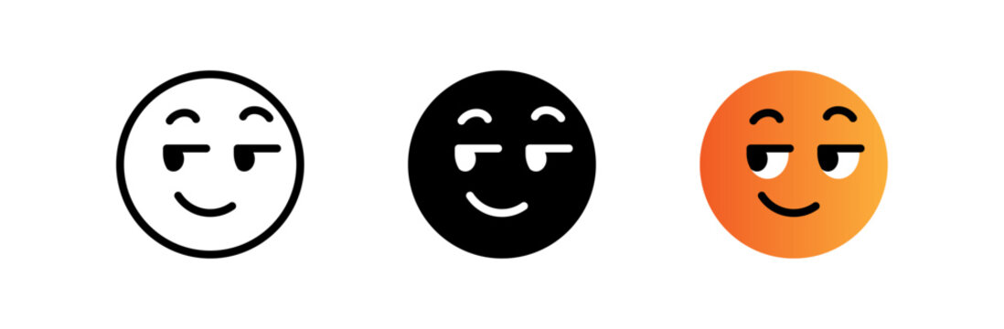 smirking emoji emoticon face looking to the side. vector smirk emotion character , emoji reaction