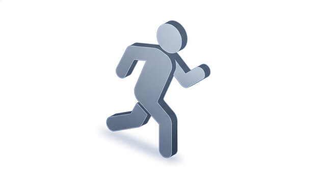 A person running on a white background