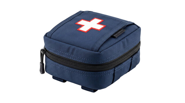 Blue tactical first aid kit medical pouch ifak police officer equipment isolated transparent png white isolated on transparent background png