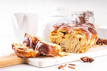 Tasty homemade Cinnamon Roll Bread Loaf, Autumn Aromatic Baking Recipes © ricka_kinamoto