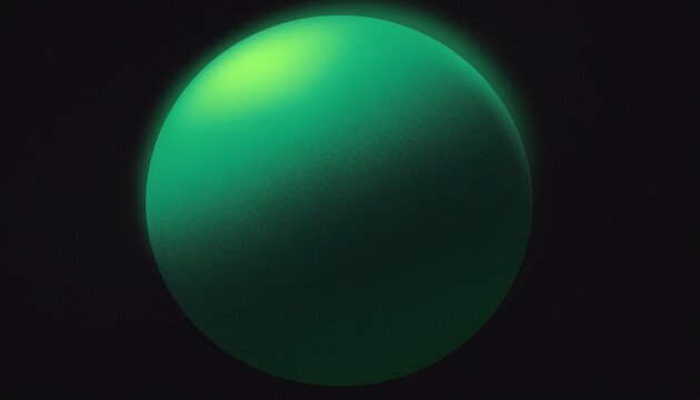 glowing green gradient sphere on black background abstract grainy noise texture blurry ambient globe planet retro poster banner cover flyer backdrop design