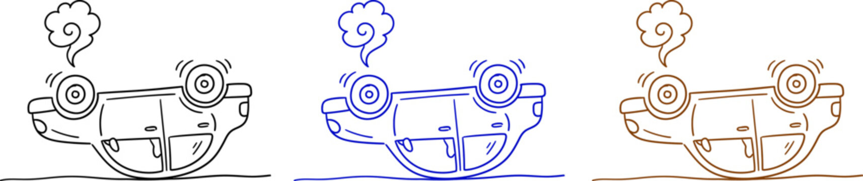 Overheated car engine illustration breakdown and repair concept