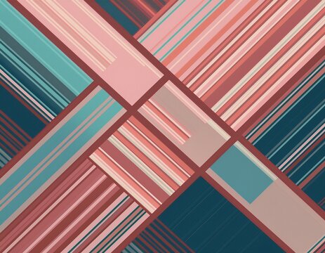 simple retro style design with pink pastel pink gray turquoise blue brown colors diagonal stripes decoration on navy blue background