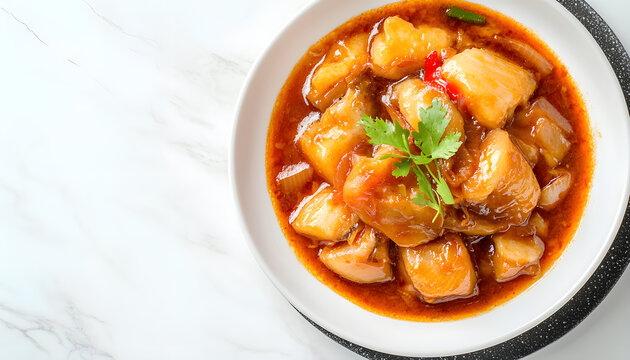 Braised fish maw in red gravy
