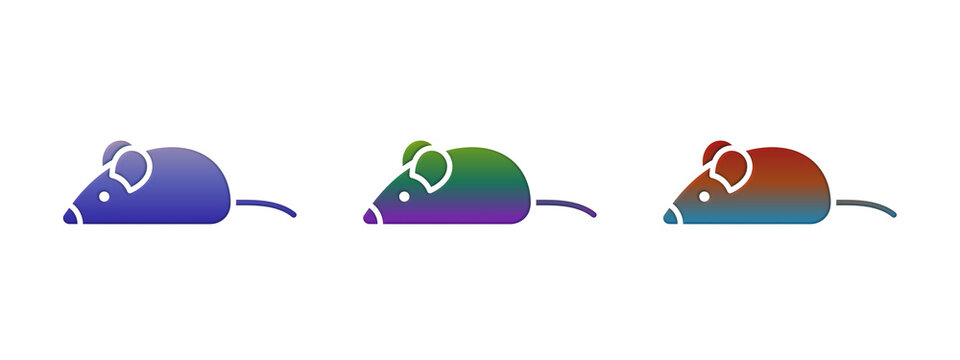 Colorful gradient mouse icons set