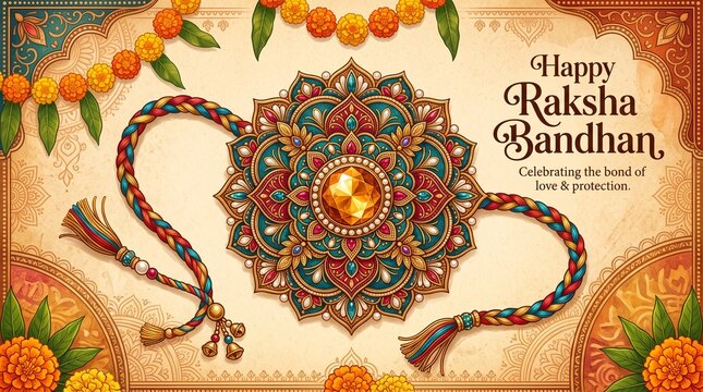 happy raksha bandhan yellow beautiful banner design