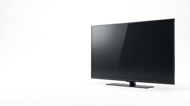 Modern LCD TV Monitor with Blank Wide Screen Isolated on White Background Flat Display Technology Digital Computer Television Mockup