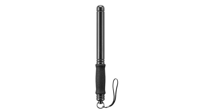 Black expandable police baton nightstick police, officer, equipment isolated transparent, png, isolated white isolated on transparent background png