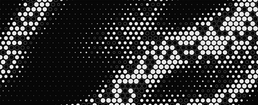 Futuristic dark digital grid featuring monochrome particles and abstract flow. Perfect high tech backdrop for science, music, and data concept.