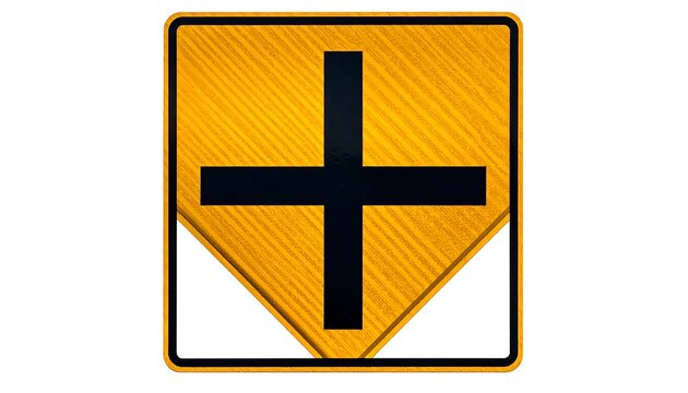 Golden cross symbol on yellow background.