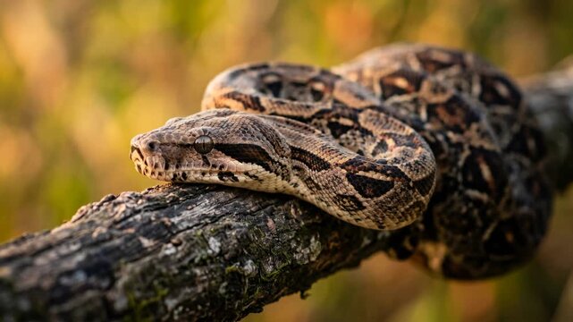 cuban boa in zapata swamp cuba golden light close up video