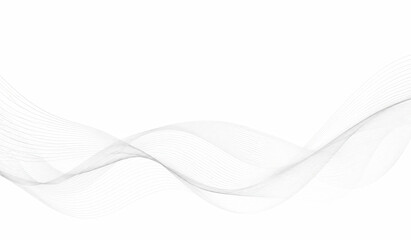 Fototapeta premium Abstract wavy lines pattern with soft grey gradient flowing motion isolated on white background