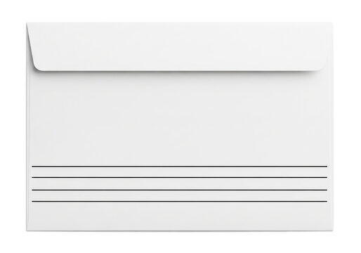 Blank white paper envelope with horizontal address lines