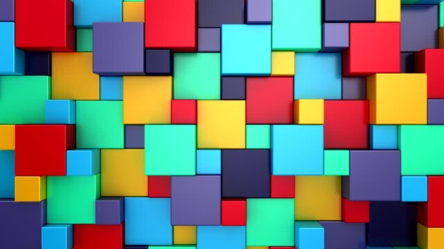 Background of Cubes. Abstract motion, loop, 3d rendering, 4k resolution
