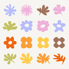 Obraz premium Colorful abstract floral shapes element vector set