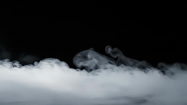 Misty Cloud Formation Over Dark Sky Scene.