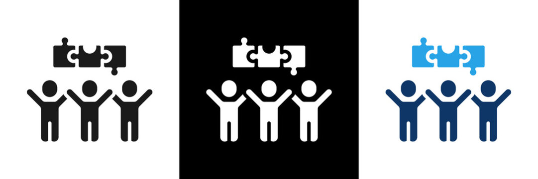 Team Building Icon Set Glyph Vector Illustration