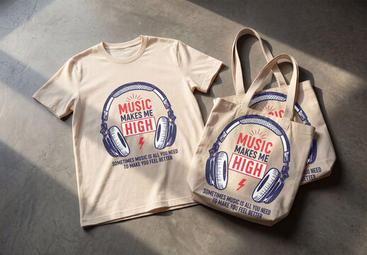 Mockup of T-Shirt and Tote Bag