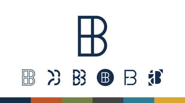 Modern Letter B Logo Collection - Abstract Geometric Monogram Designs