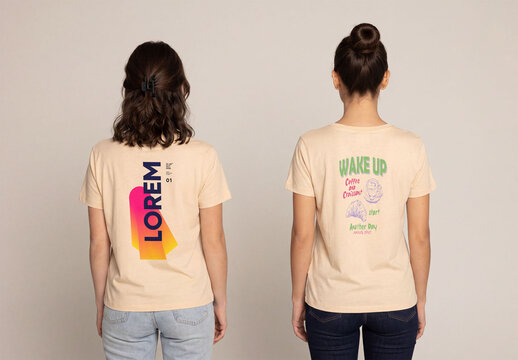 Back T-Shirt Models Mockup