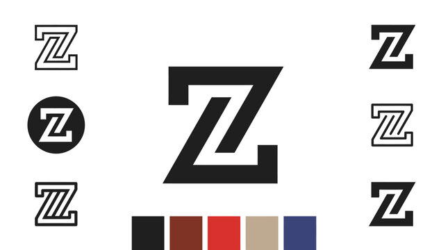 Monogram Z Logo Design - Modern Geometric Letter Z Icon Collection