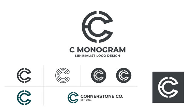 Minimalist C Monogram Logo Design, Abstract Letter C Icon, Modern Branding Identity