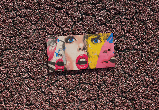Mockup of Red Tag on Texture