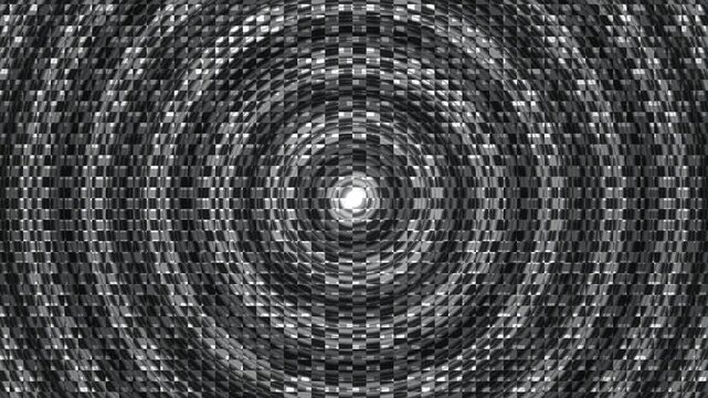 Geometric pattern with concentric circles in black and white tones
