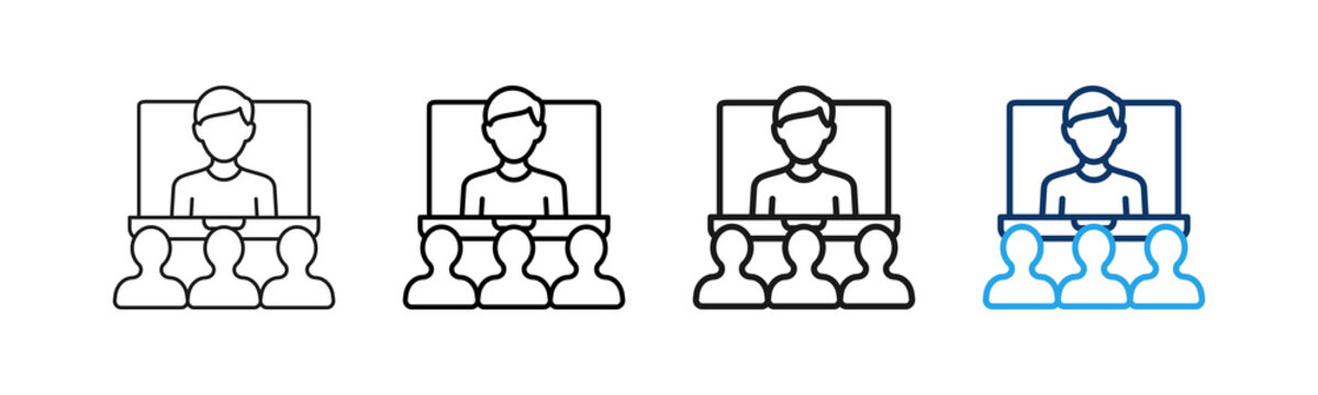Video Conference Different Set Vector Icon