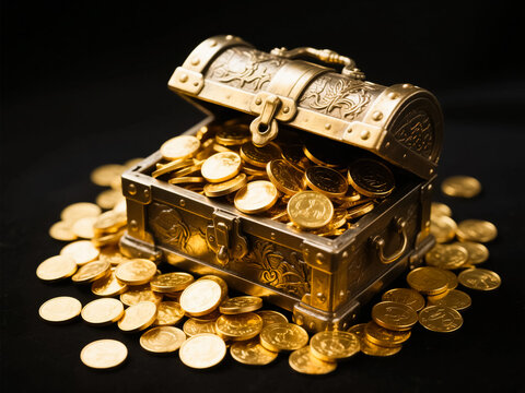金貨が溢れている宝箱