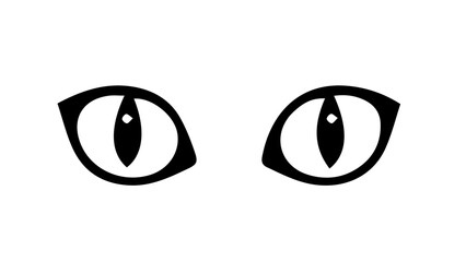 Black cat eyes, feline eyes, vector illustration, animal eyes, cartoon eyes © Mahu