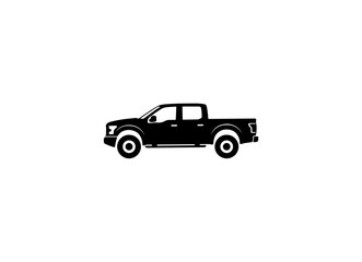 Fototapeta premium Black Outline Vector Illustration of a Pickup Truck