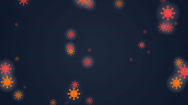 Colorful Motion of Vibrant Virus-like Particles in Dynamic Animation for Scientific and Technology Visuals.