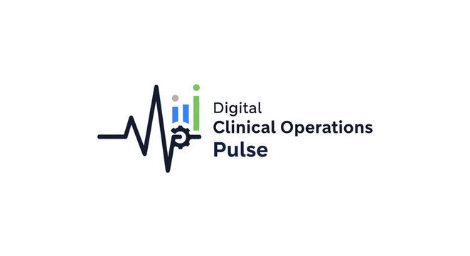 Digital clinical operations pulse logo with heartbeat line