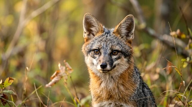 gray fox close up in yellowstone national park usa morning light video