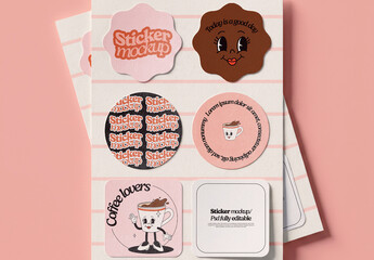 Sticker Sheet Mockup 