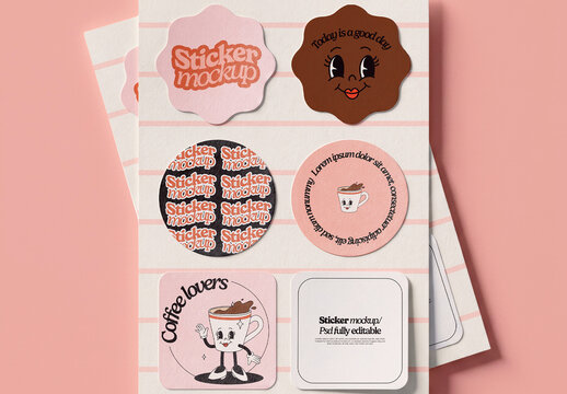 Sticker Sheet Mockup 