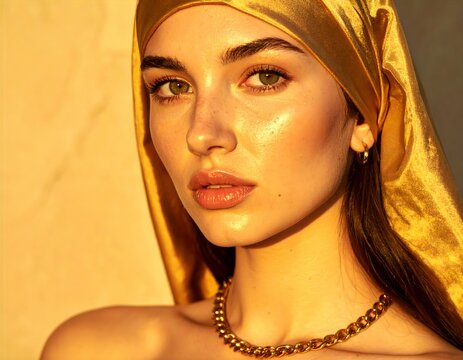 Close-up portrait of a beautiful young woman