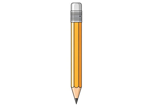 Yellow wooden pencil with a pink eraser top