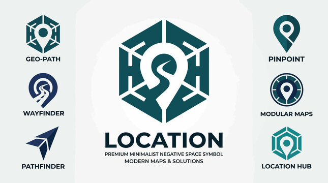 Minimalist Location Icons: Navigation, Maps & GPS Symbols Collection