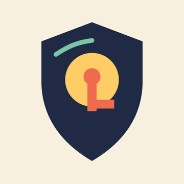 Cybersecurity passkey shield tactile icon